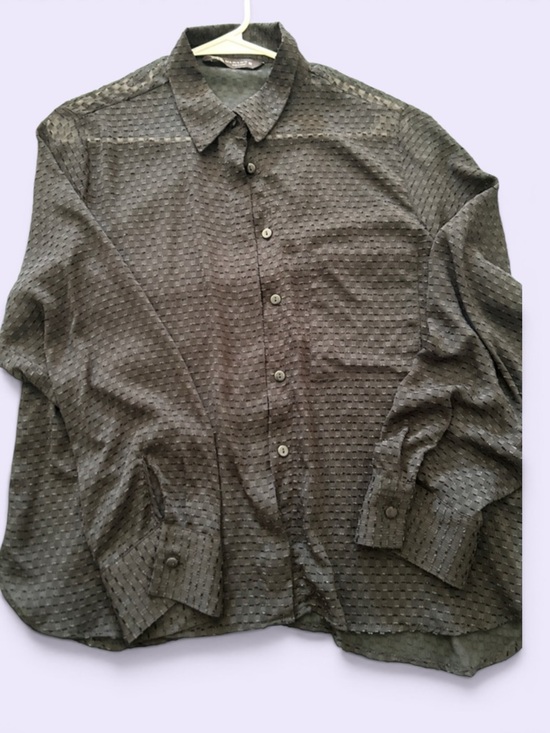 Zara Tops - 🔥Zara🔥 Women’s Black Textured Button-Down blouse-sheer